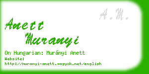 anett muranyi business card